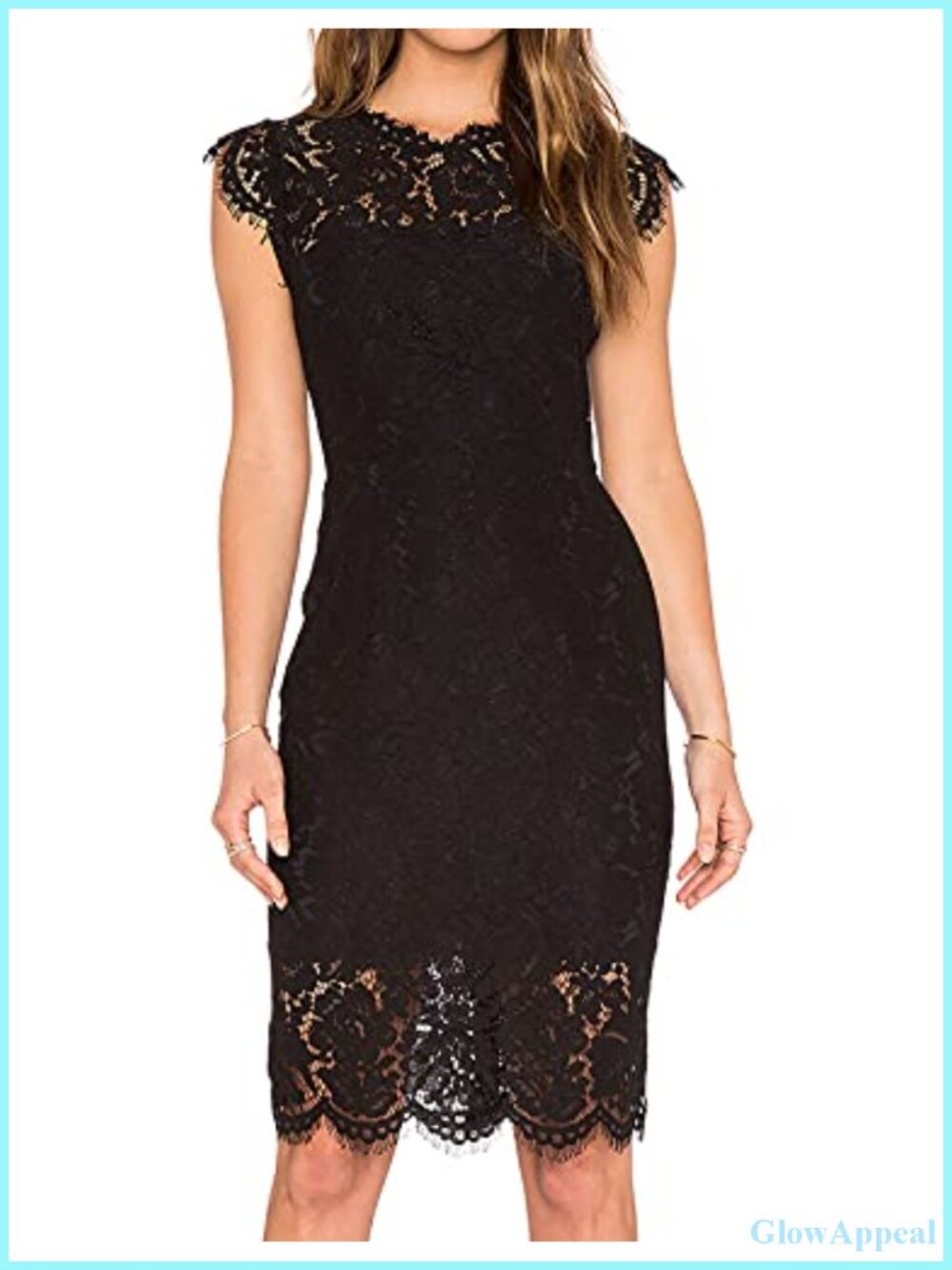 Lace Floral Cocktail Wedding Guest Formal Midi Dress Sheath